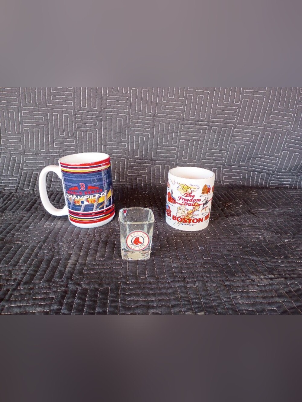 Boston Red Sox Blue & White Ceramic Mug Set - Team Graphic Drinkware